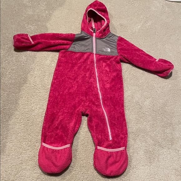 North Face toddler fleece one piece fleece winter snowsuit 12-18 months - Picture 1 of 3